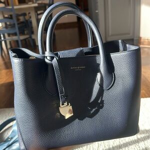 Navy blue Aspinal of London, authentic leather handbag, bought in Europe